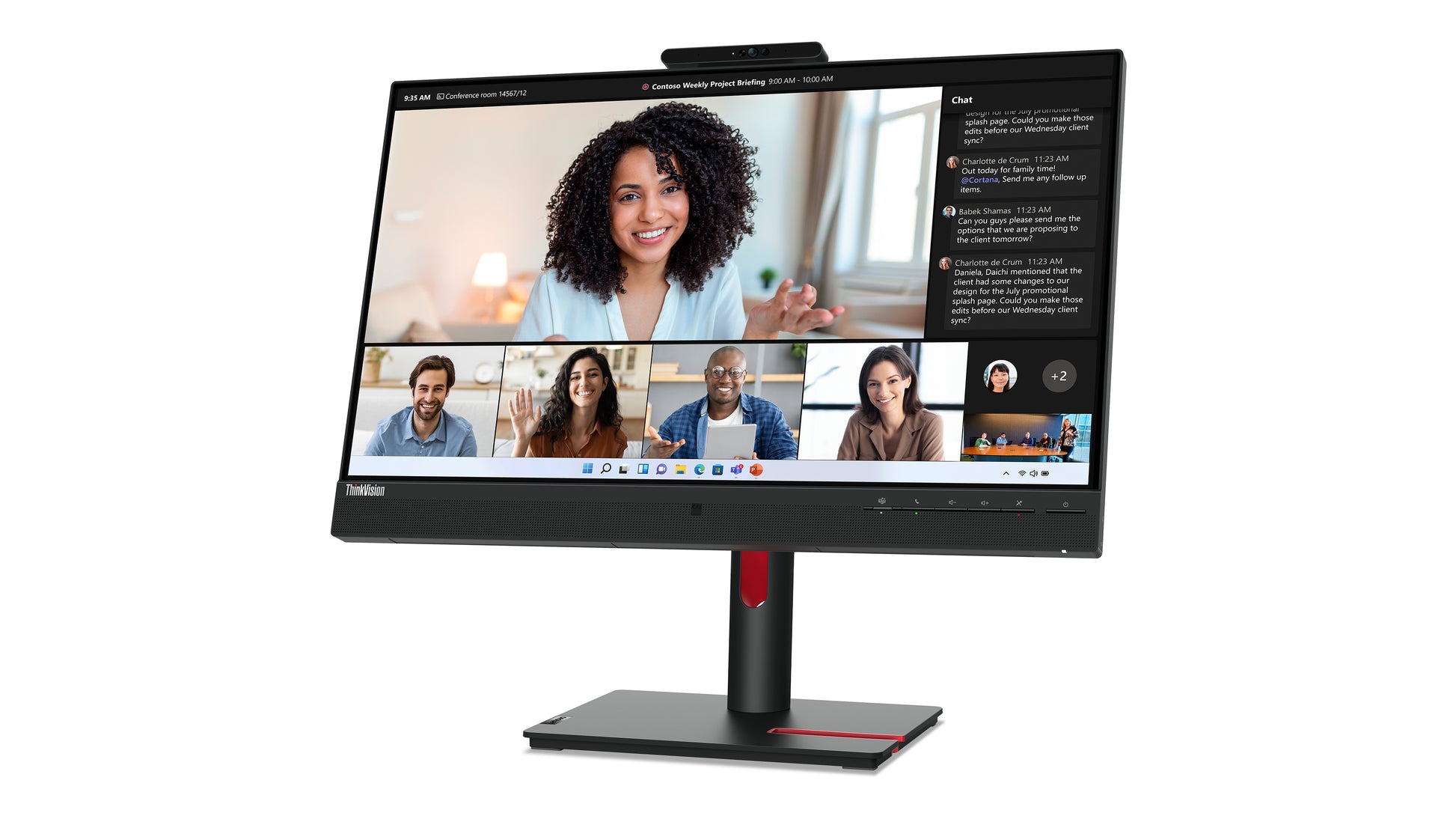 Lenovo ThinkVision T24mv-30 – 23,8", 1920 × 1080 (Full HD), IPS, USB-C 90 W, Webcam, LAN