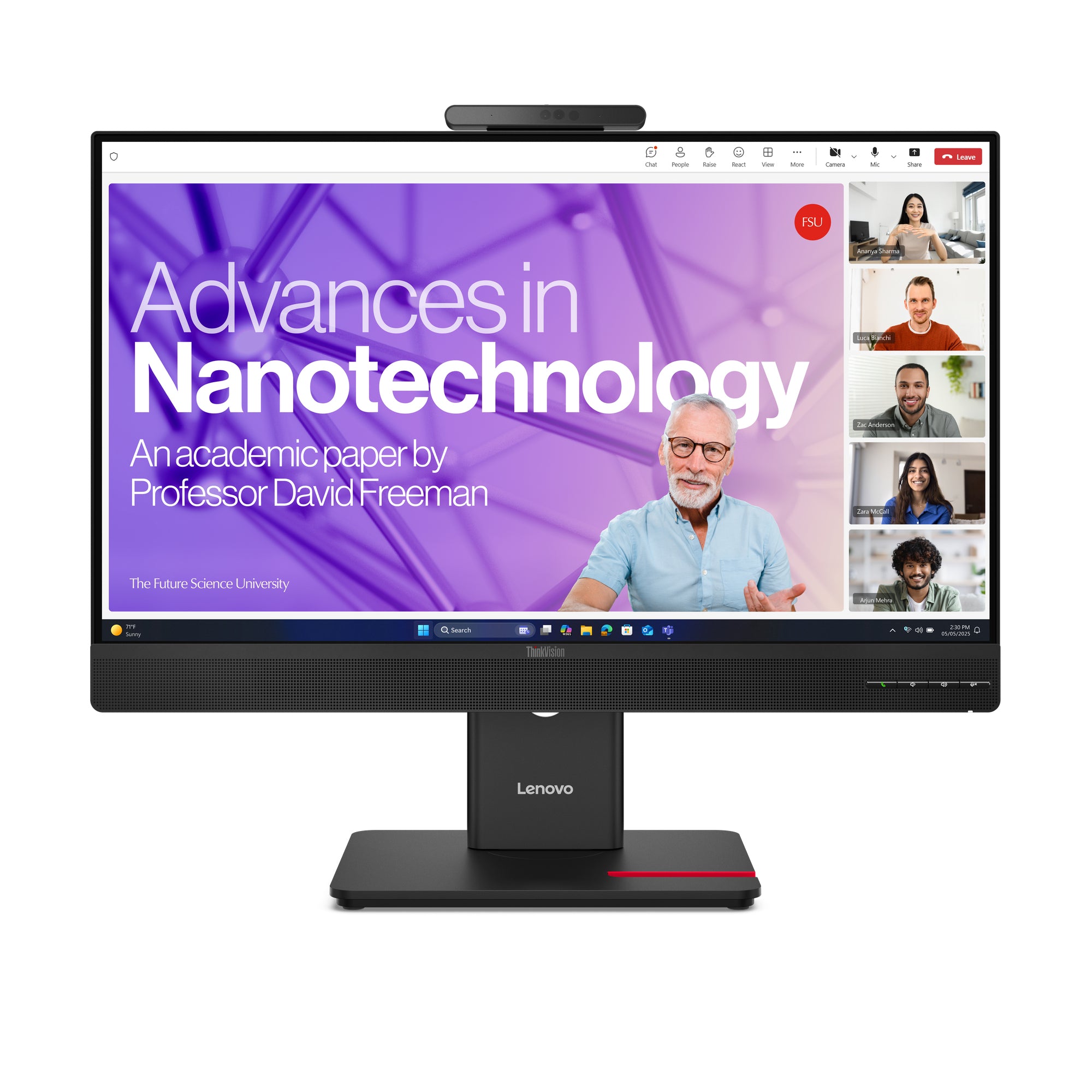 Lenovo ThinkVision T27qd-4v (64B8UAT1EU) – 27", 2560 × 1440 (WQHD), IPS, 120 Hz, USB-C 100 W, Webcam, LAN