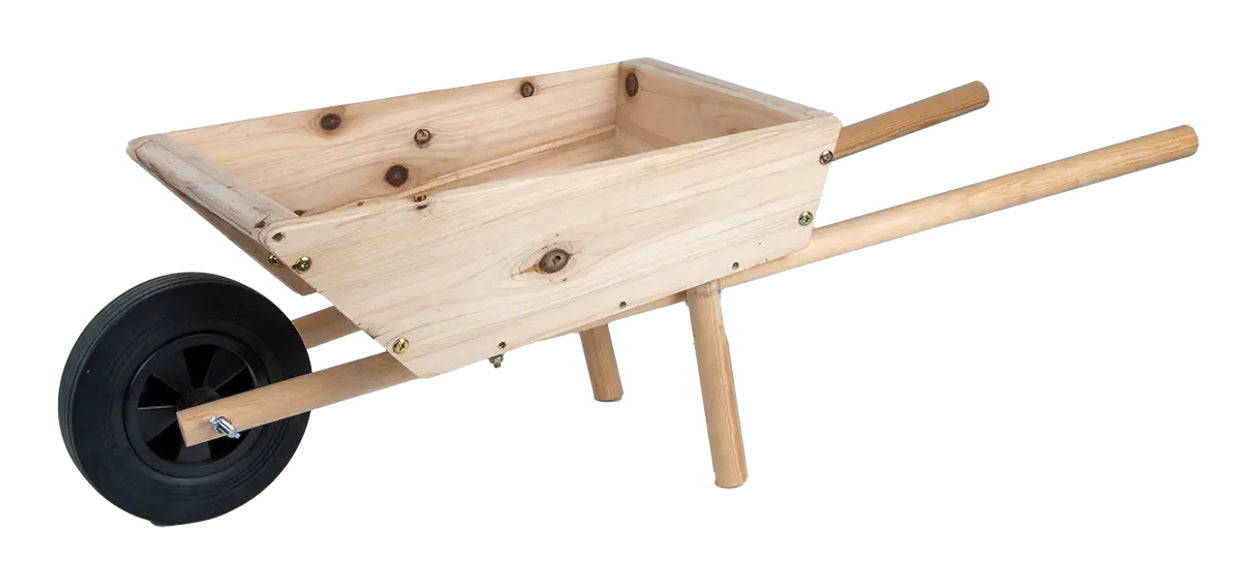 Esschert Design Holzschubkarre – 32,8 × 28 × 95,5 cm – 1 Stück – ab 3 J. – Kiefernholz/PP – beige