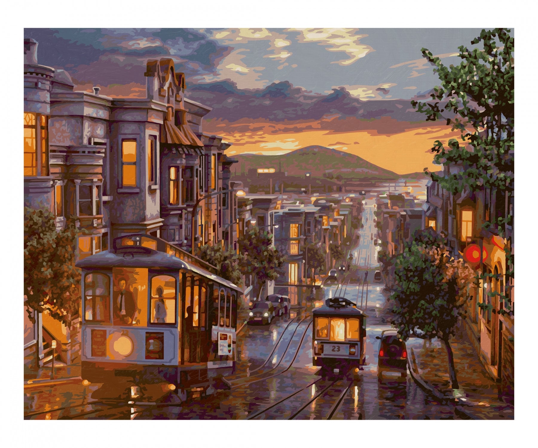 Schipper Malen-nach-Zahlen-Set – Abendstimmung in San Francisco – 50 × 40 cm – 35 Farben – ab 14 Jahren