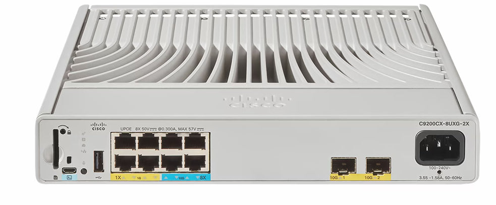 Cisco C9200CX-8UXG-2X-E – Managed Switch – 8×GbE, 2×SFP+, L2+/L3, PoE, 1U