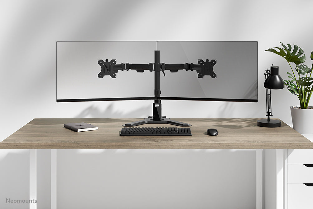Neomounts DS45-600BL2 – Monitor-Tischständer – 2 Monitore – 10–32" – VESA 75×75/100×100 mm – bis 6 kg/Monitor