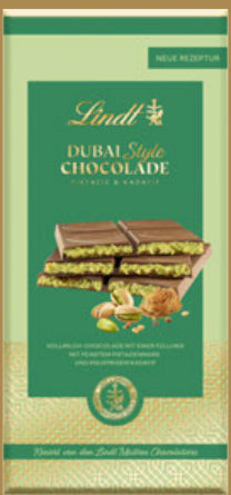 Lindt Dubai Style Schokolade – Pistazie & Kadayif-Füllung – 150 g