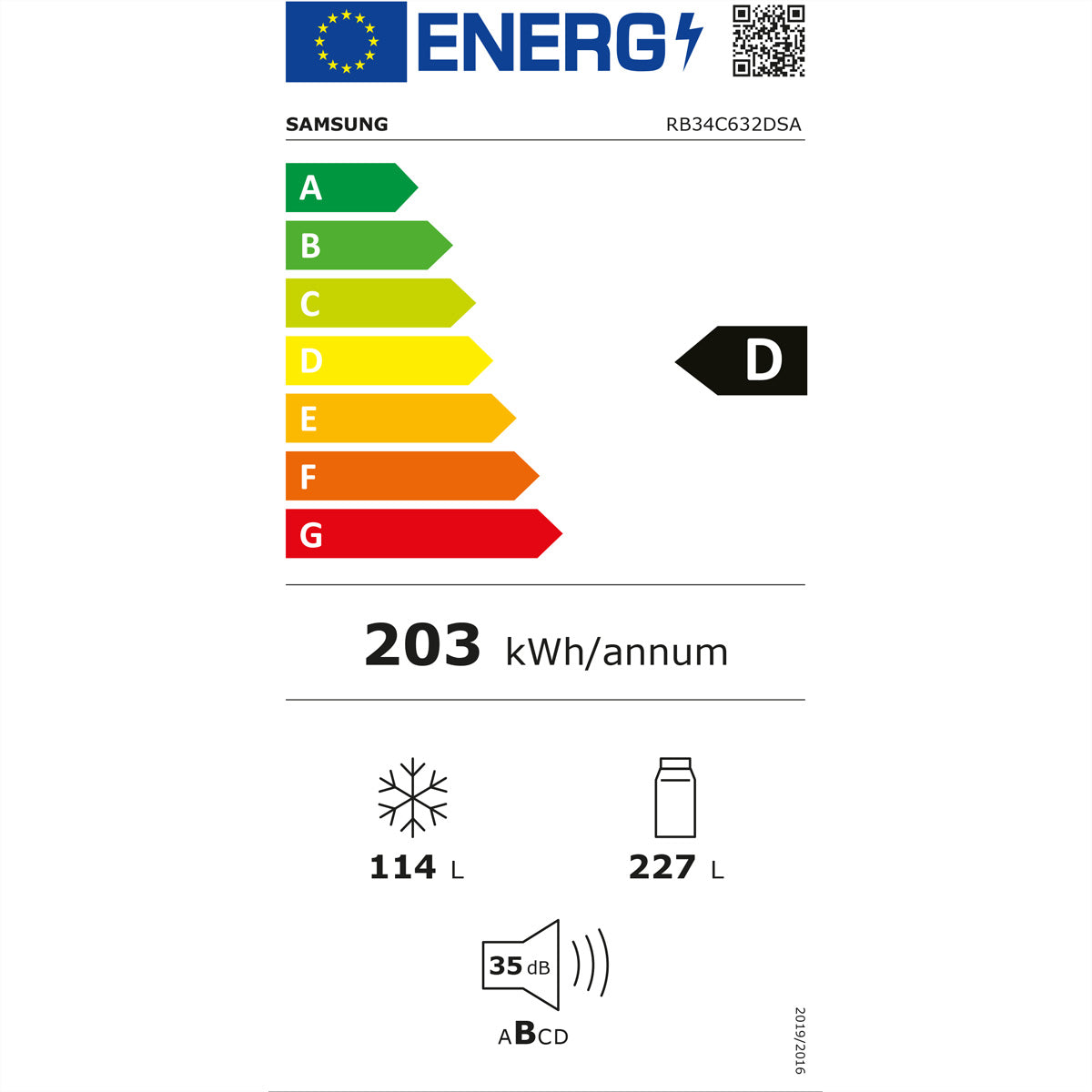Samsung Kühl-Gefrierkombination RB7300 – 341 l, 230 V, Energieeffizienzklasse D, 35 dB