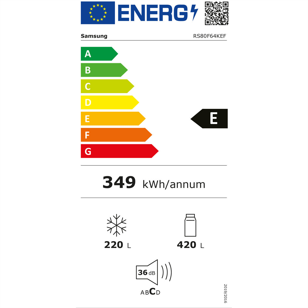 Samsung Food-Center RS5000 FC – 640 l, 230 V, Kompressor, Energieeffizienzklasse E
