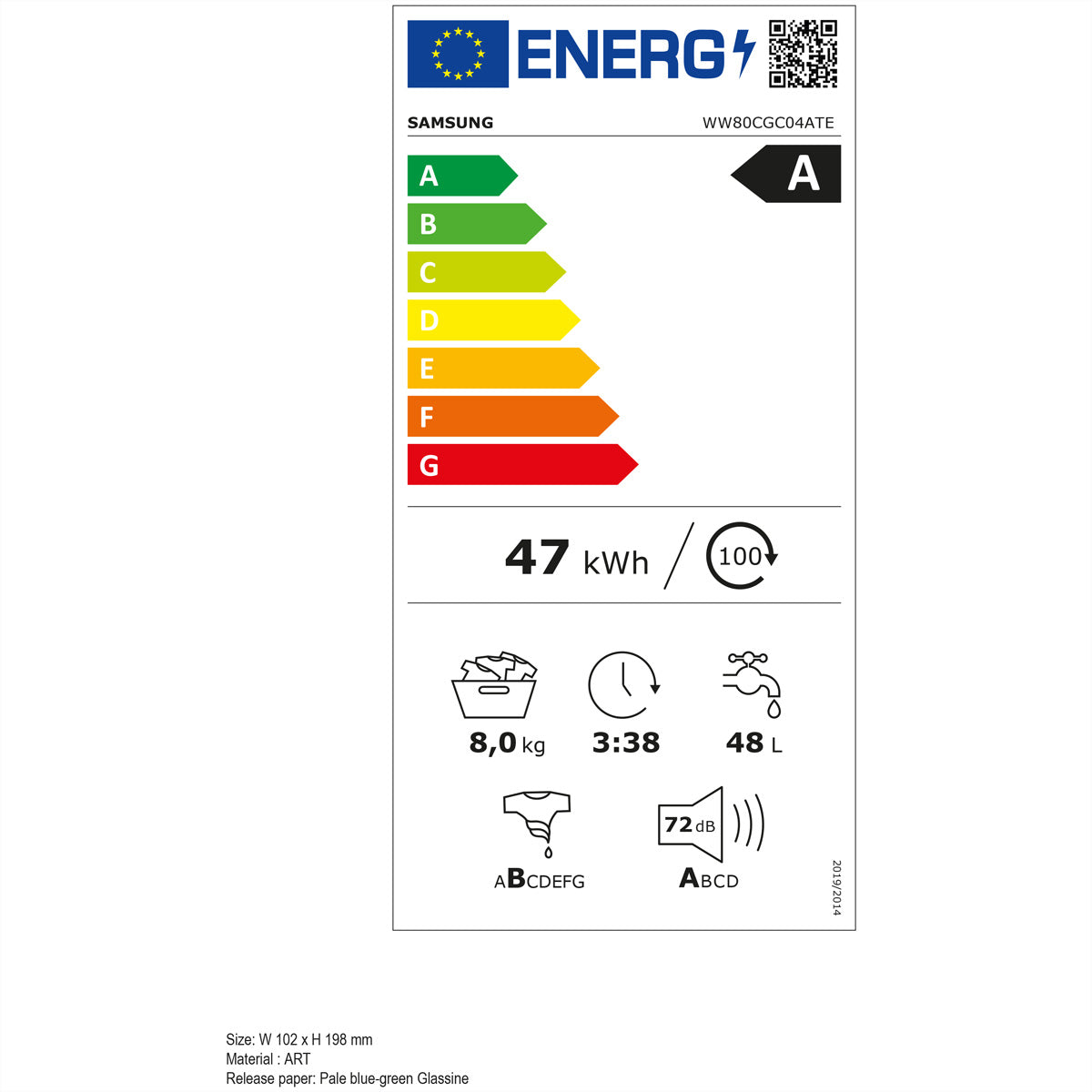 Samsung Waschmaschine WW5000 – 8 kg, 1400 U/min, Energieklasse A, Invertermotor – weiss