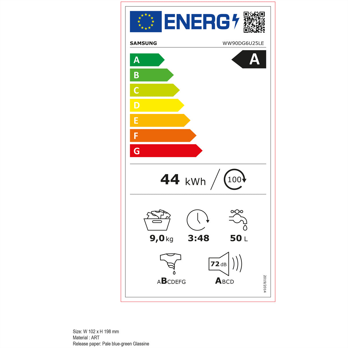 Samsung Waschmaschine WW6000 – 9 kg, 1400 U/min, AI EcoBubble, SmartThings, 44 kWh/100 Zyklen – weiss