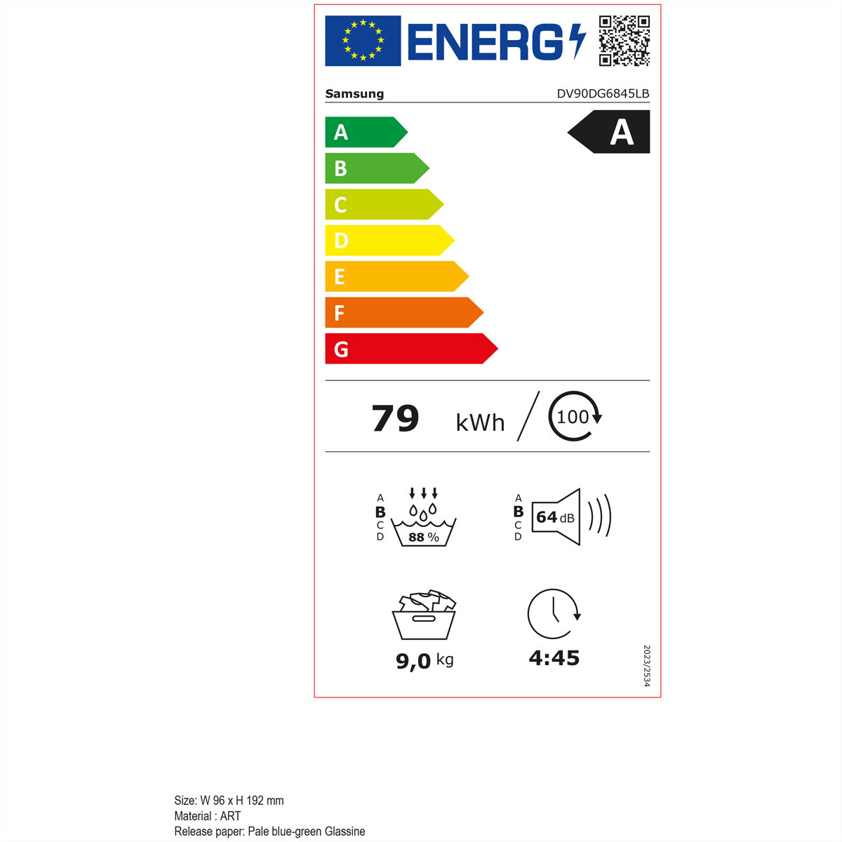 Samsung Wäschetrockner DV6000 – 9 kg, Wärmepumpe, AI Dry+, A – Schwarz