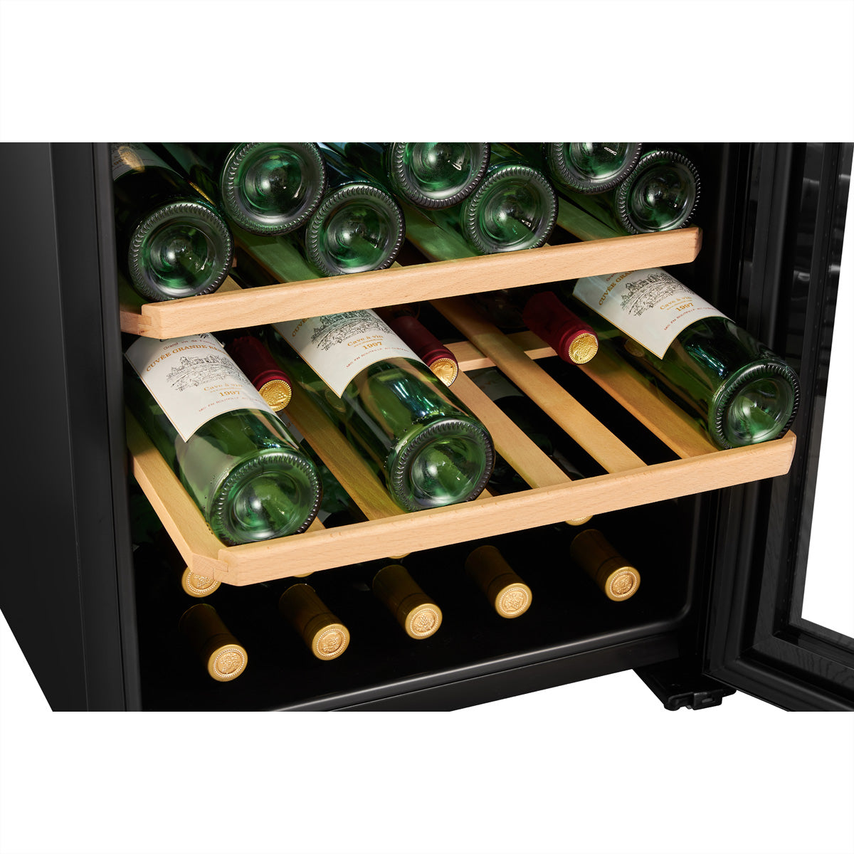 Climadiff Weinkühlschrank CEPAGE52DZF – 52 Flaschen, Energieeffizienzklasse F, 37 dB, Schwarz