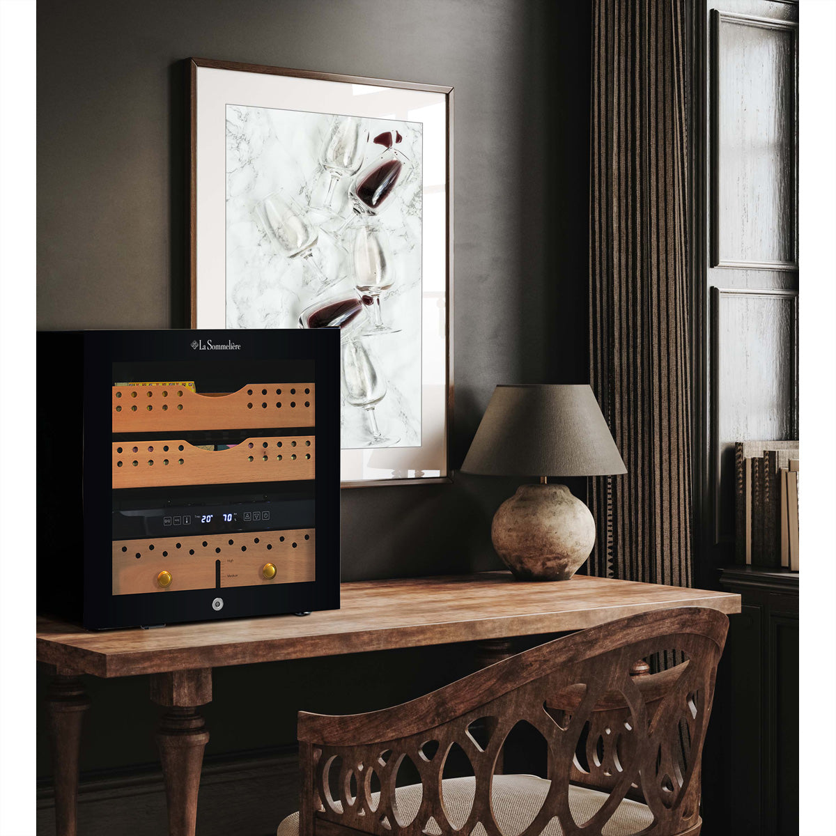 La Sommelière Zigarren-Humidor CIG260 – 32 l, Energieeffizienzklasse E, 37 dB, Schwarz