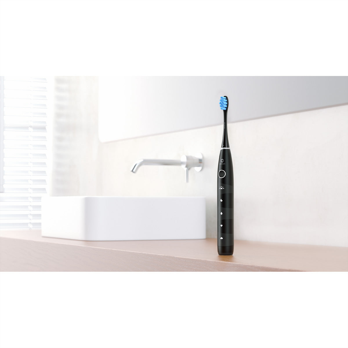 Oclean Schallzahnbürste Flow S – 5 Betriebsstufen, Akkubetrieb – Schwarz