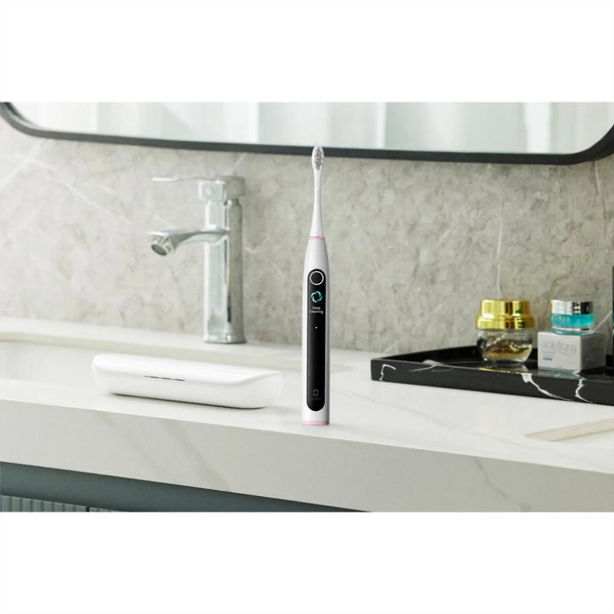Oclean Schallzahnbürste X Lite Set – 72'000 Bewegungen/min, Smart Screen, 40 Tage Akku – Grau