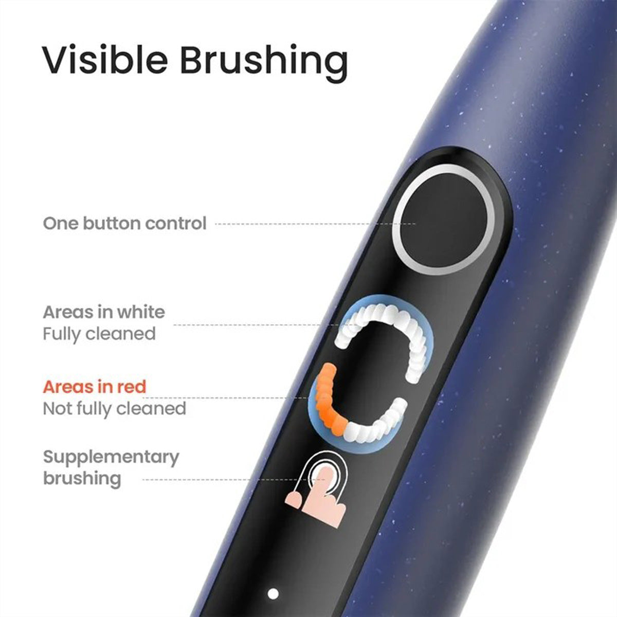 Oclean Schallzahnbürste X Lite Set – 72'000 Bewegungen/min, Smart Screen – 40 Tage Akku – Blau