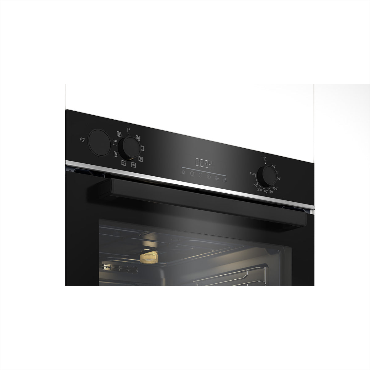 Beko Einbau-Ofen BBIS143N0B – 72 l, Grill & Heissluft, Selbstreinigend – silber