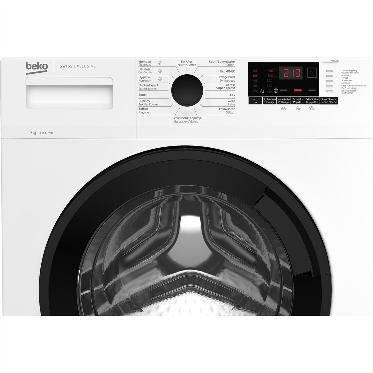Beko Waschmaschine WM207 – 7 kg, 1351 U/min, Energieeffizienzklasse A – weiss