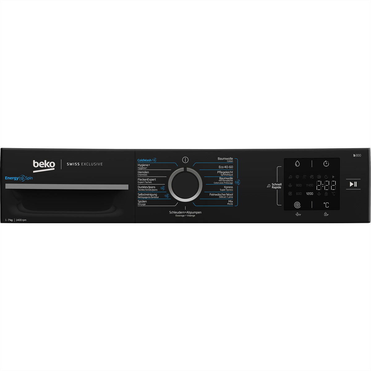 Beko Waschmaschine WM207 – 7 kg, 1351 U/min, Energieeffizienzklasse A – weiss