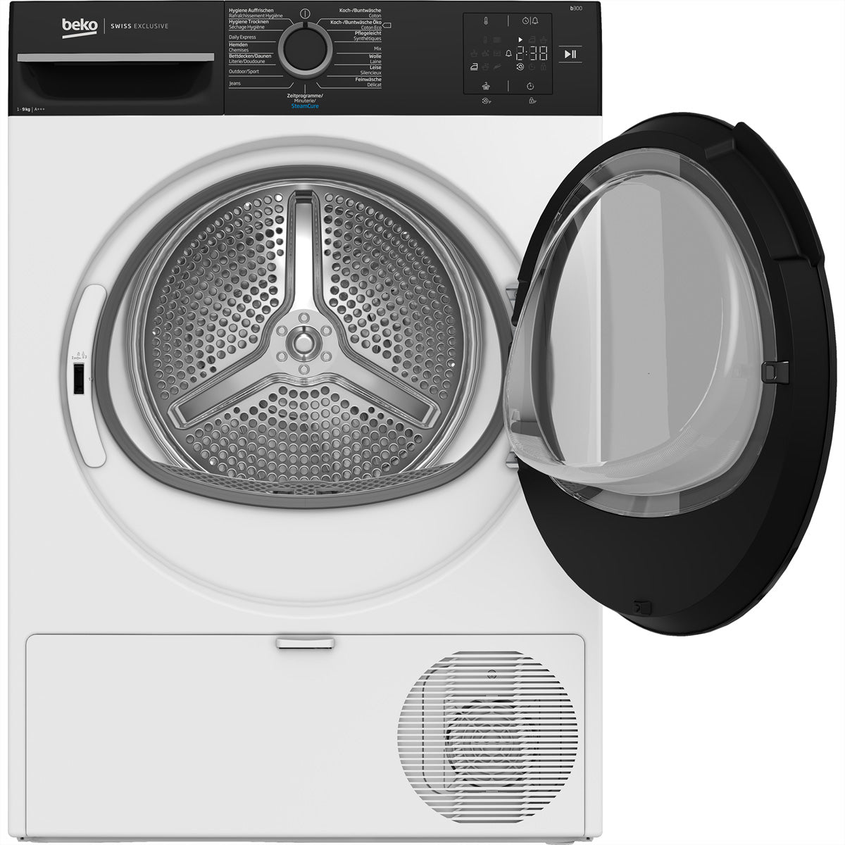 Beko Wäschetrockner TR709 – 9 kg, Wärmepumpe, Energieklasse A – Weiss/Schwarz