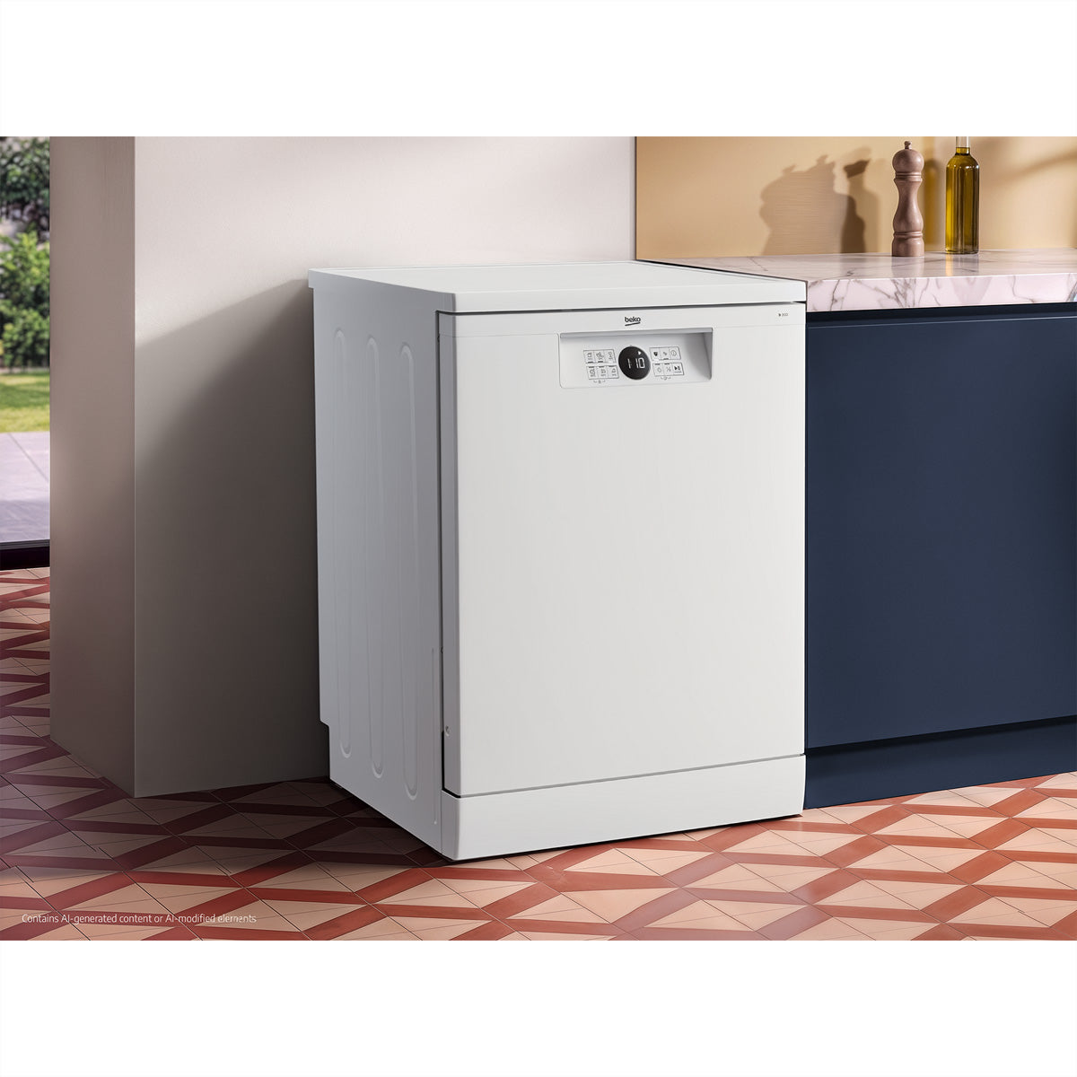 Beko Geschirrspüler FG6300 – 60 cm, freistehend, 46 dB, Energieklasse C – silber