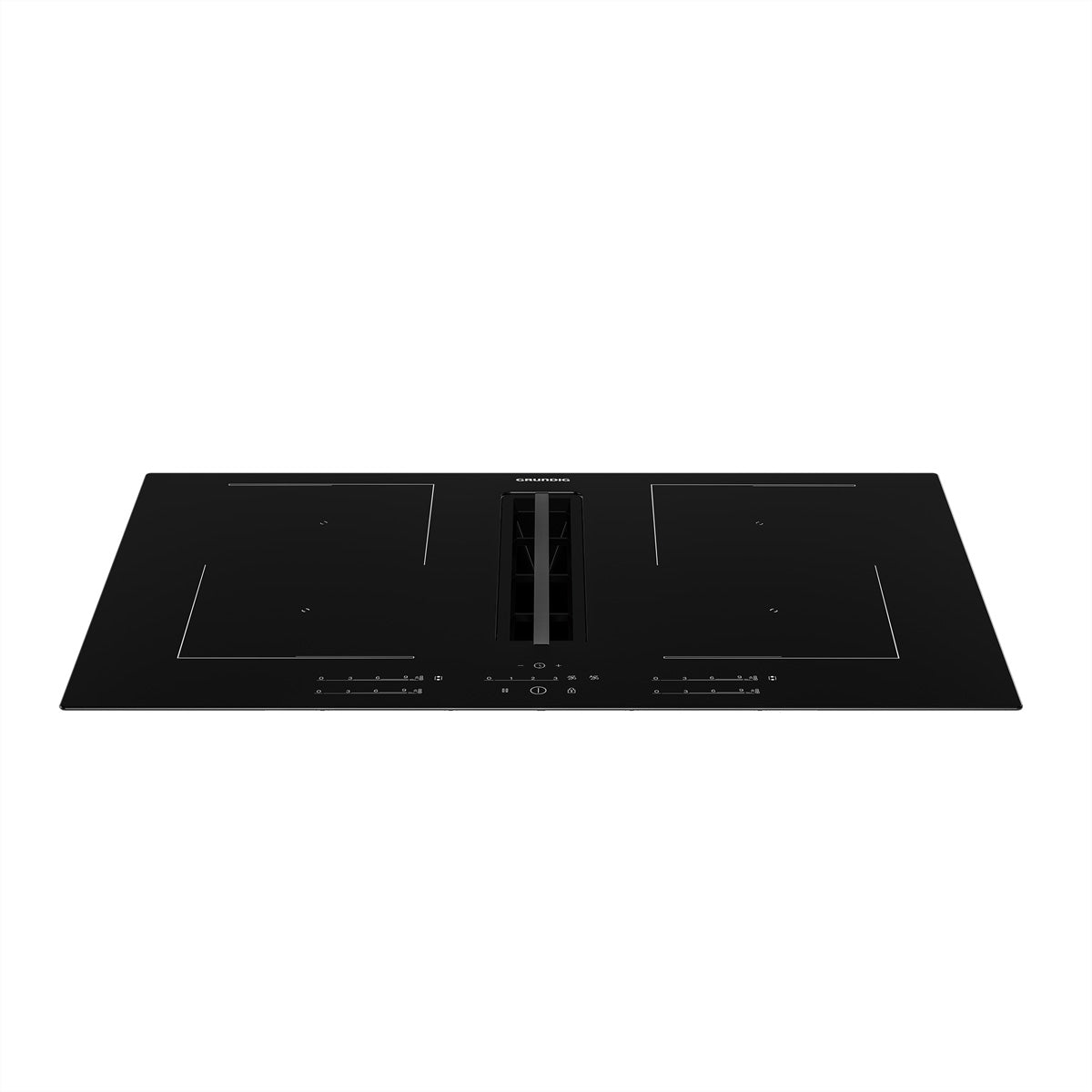 Grundig Einbau-Induktionskochfeld GIEH 834480 P – 80 cm, 4 Zonen, integrierter Dampfabzug – schwarz