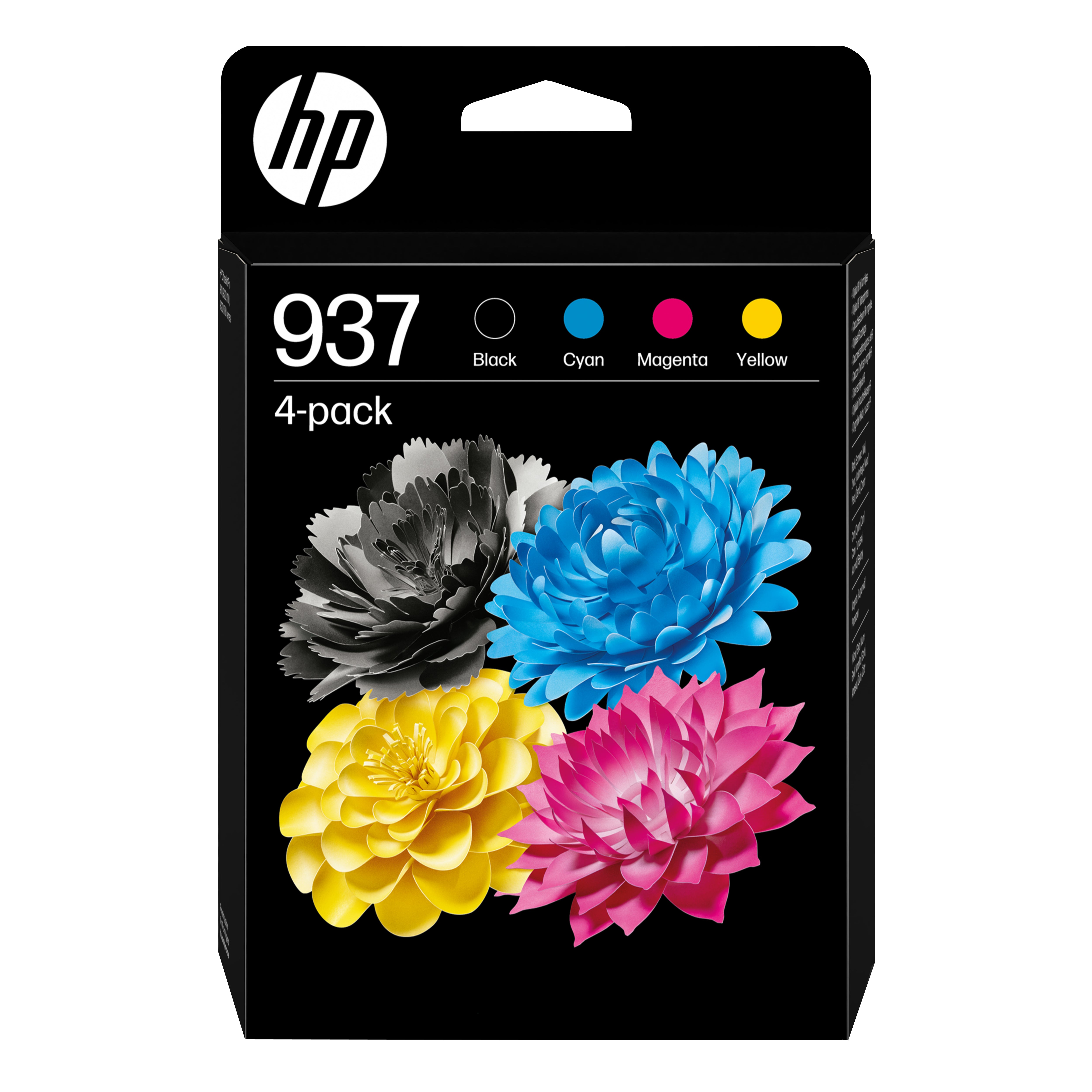 HP 937 Tintenpatronen-Multipack, Schwarz/Cyan/Magenta/Gelb (Original) – für HP OfficeJet Pro 9120/9125