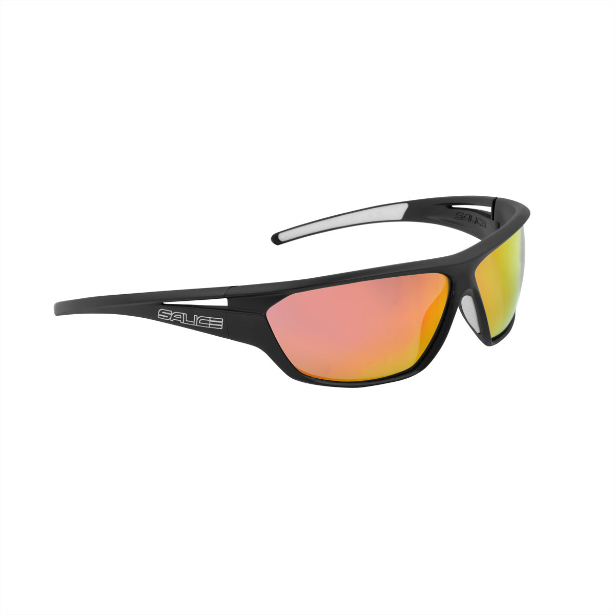 Salice Occhiali Sportbrille 002RW – Rote Gläser, 100 % UV-Schutz (UVA/UVB), Schwarzer Rahmen