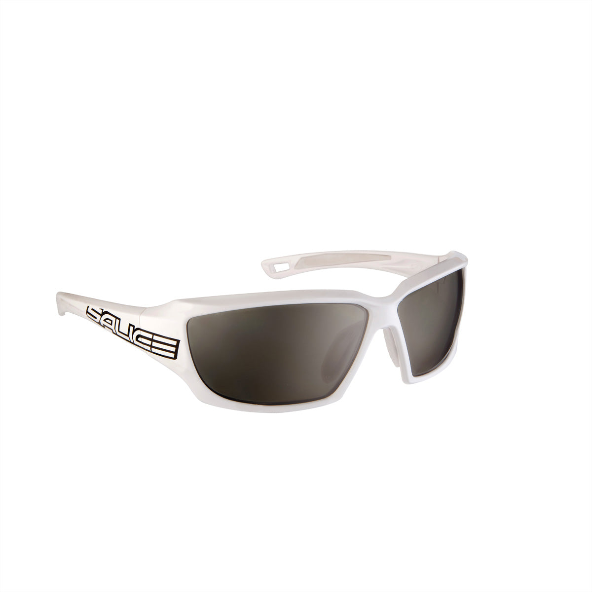 Salice Occhiali Schutzbrille – Schwarze Gläser, 100 % UV-Schutz (UVA/UVB), Weisser Rahmen