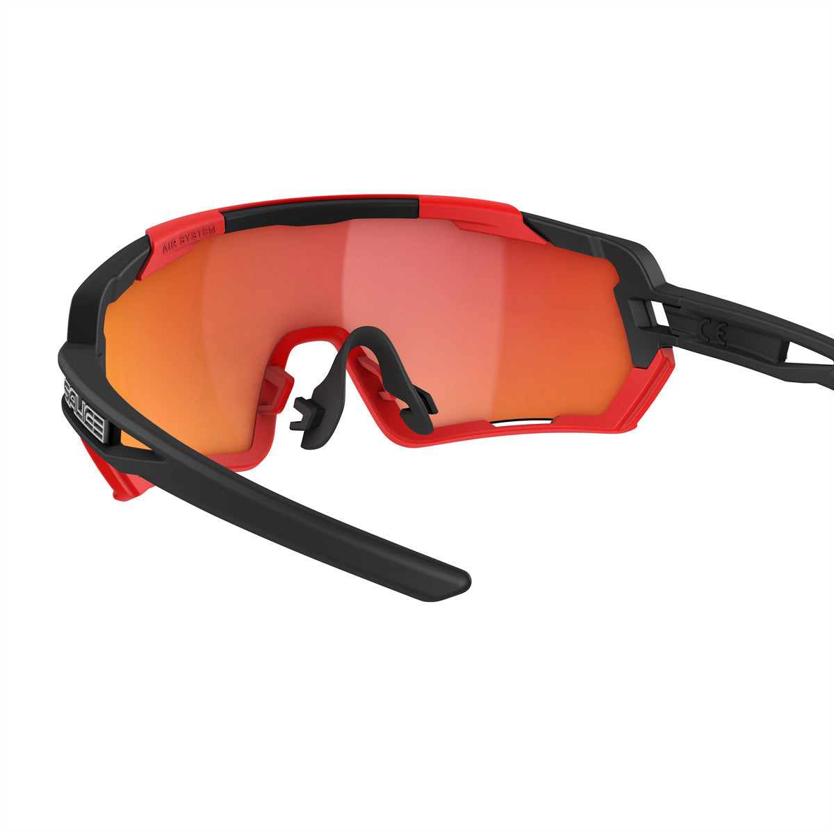 Salice Occhiali Schutzbrille 020RWX – Rote Gläser, 100 % UV-Schutz, Schwarzer Rahmen