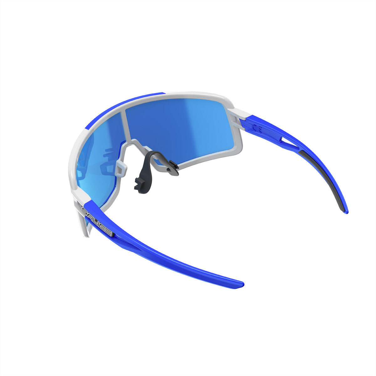 Salice Occhiali Schutzbrille 022RW – Blaue Gläser, 100 % UV-Schutz, Weisser Rahmen