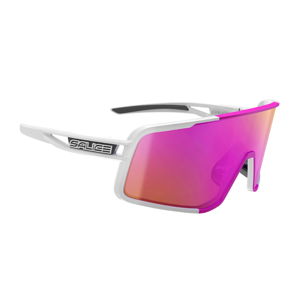 Salice occhiali Salice Schutzbrille 022RW – Violette Gläser, 100 % UV-Schutz (UVA/UVB), Weiss Rahmen