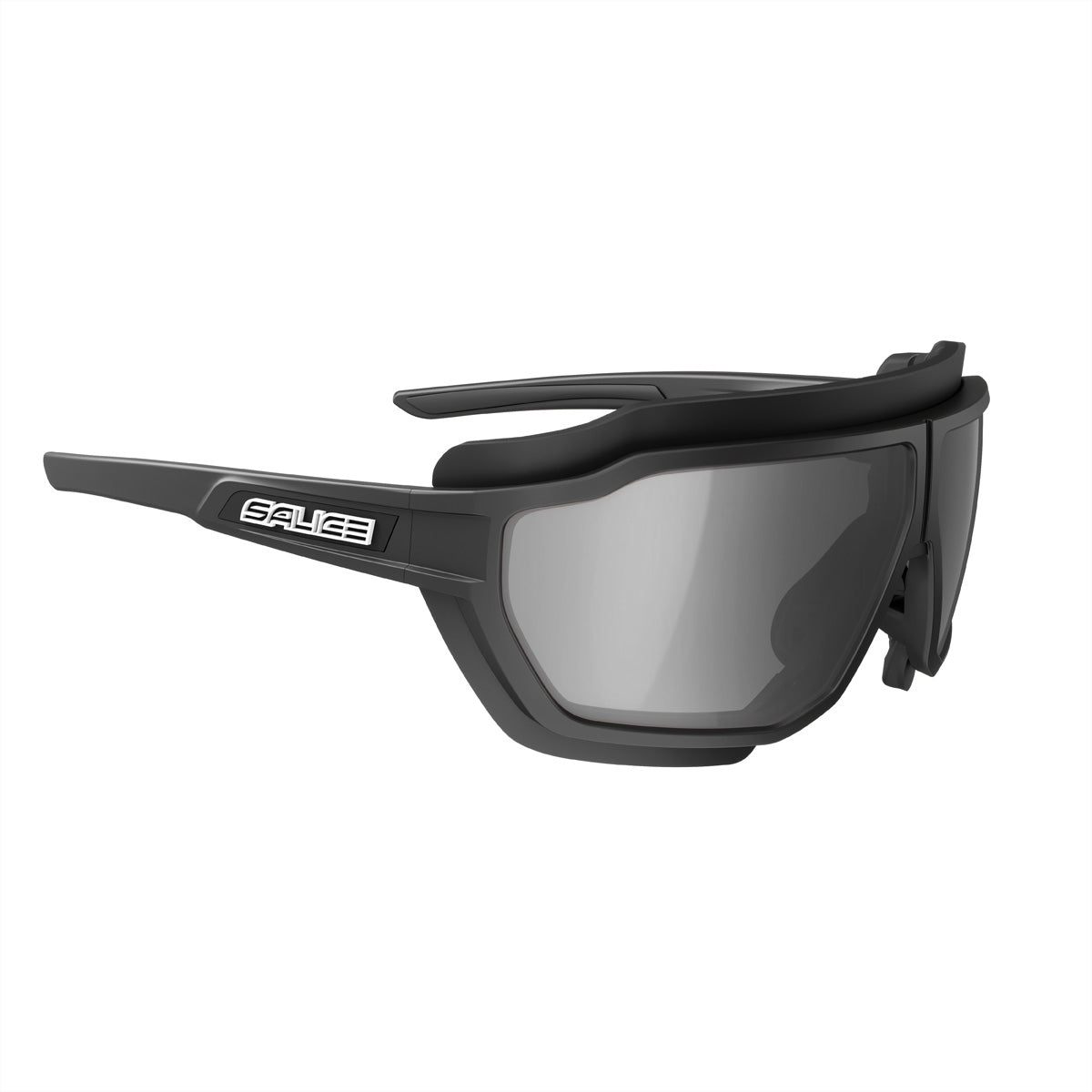Salice Occhiali Schutzbrille 024Q – Schwarze Gläser, 100 % UV-Schutz (UVA/UVB), inkl. Etui und Ersatzlinsen