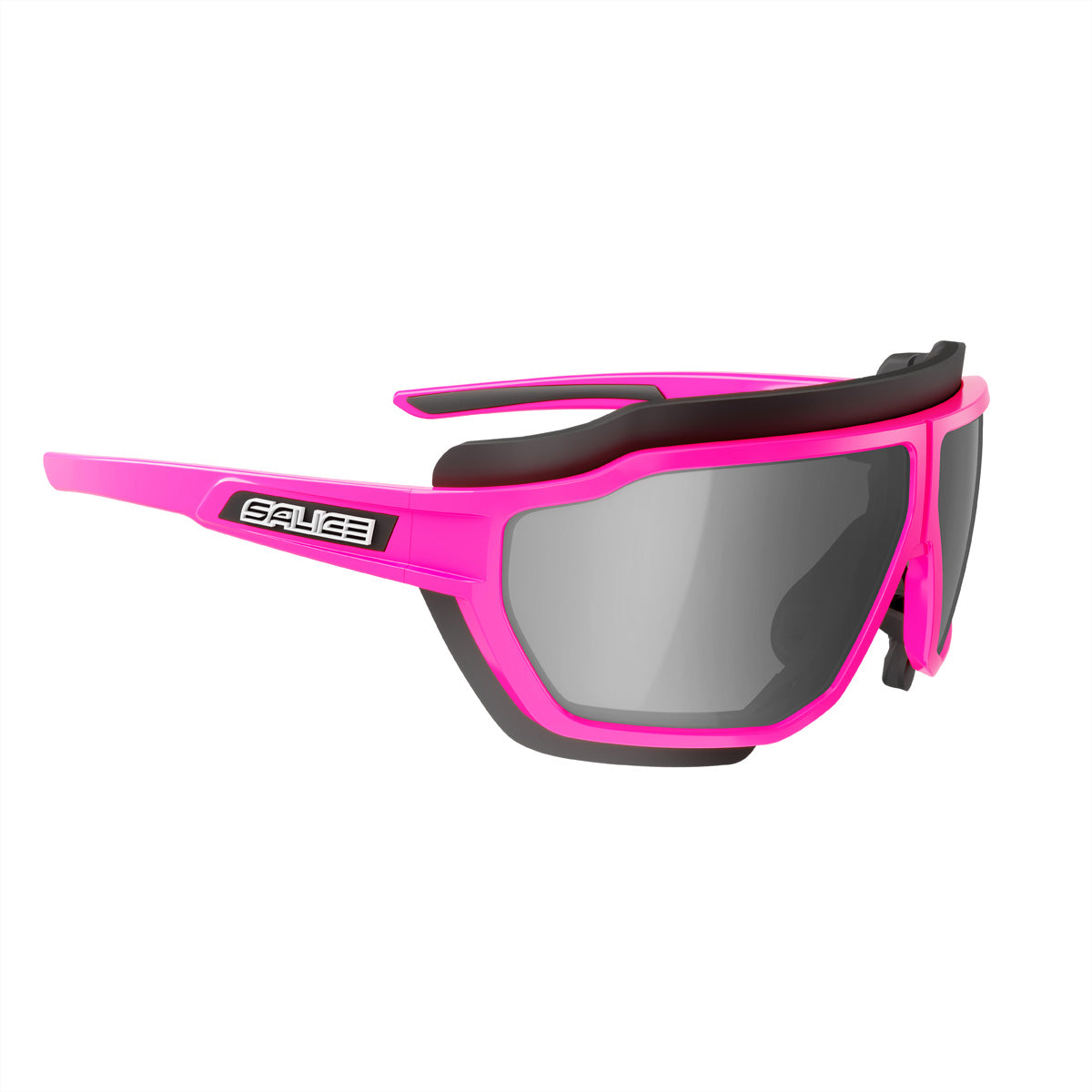 Salice Occhiali Schutzbrille 024Q – Schwarze Gläser, 100 % UV-Schutz, Pinker Rahmen