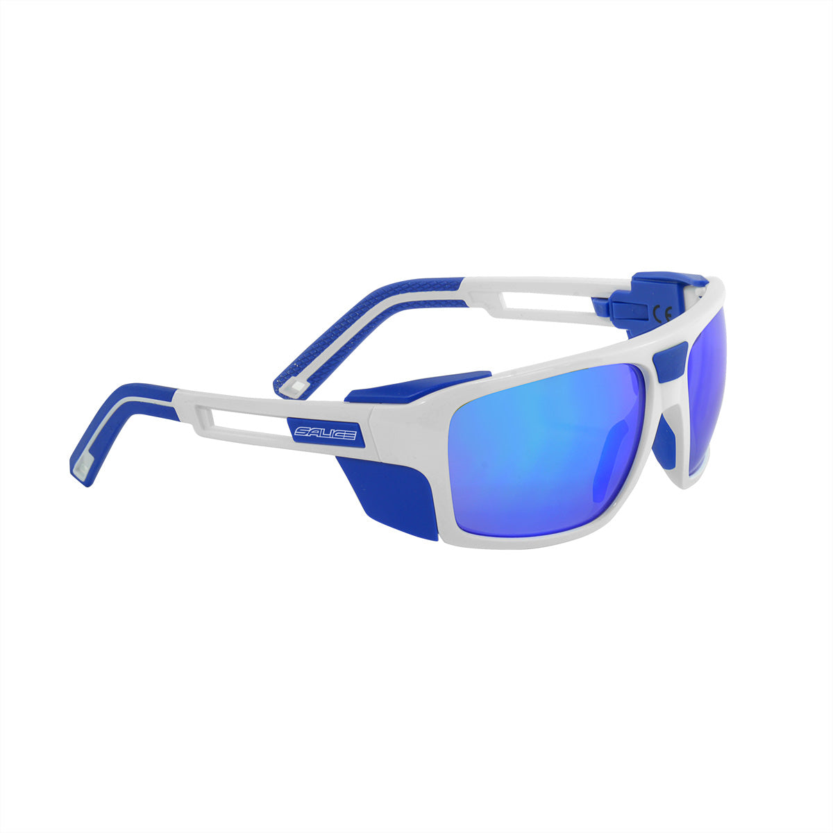 Salice Occhiali Schutzbrille – Blaue Gläser, 87 % UV-Schutz, Weisser Rahmen