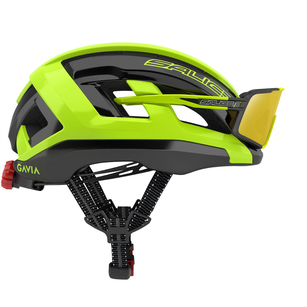 Salice occhiali Salice – Velohelm Gavia – Schwarz/Lime, 58–61 cm, mit Beleuchtung (3 Stufen), EPS