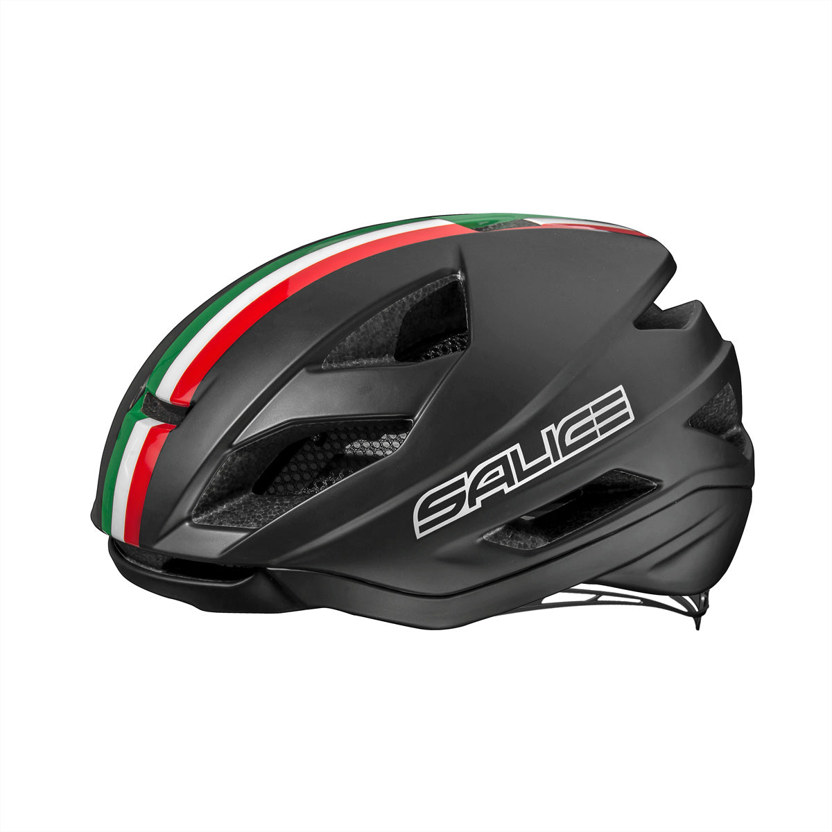 Salice Occhiali – Schutzhelm Levante – Schwarz, 52–58 cm, LED-Rücklicht, 14 Lüftungsöffnungen