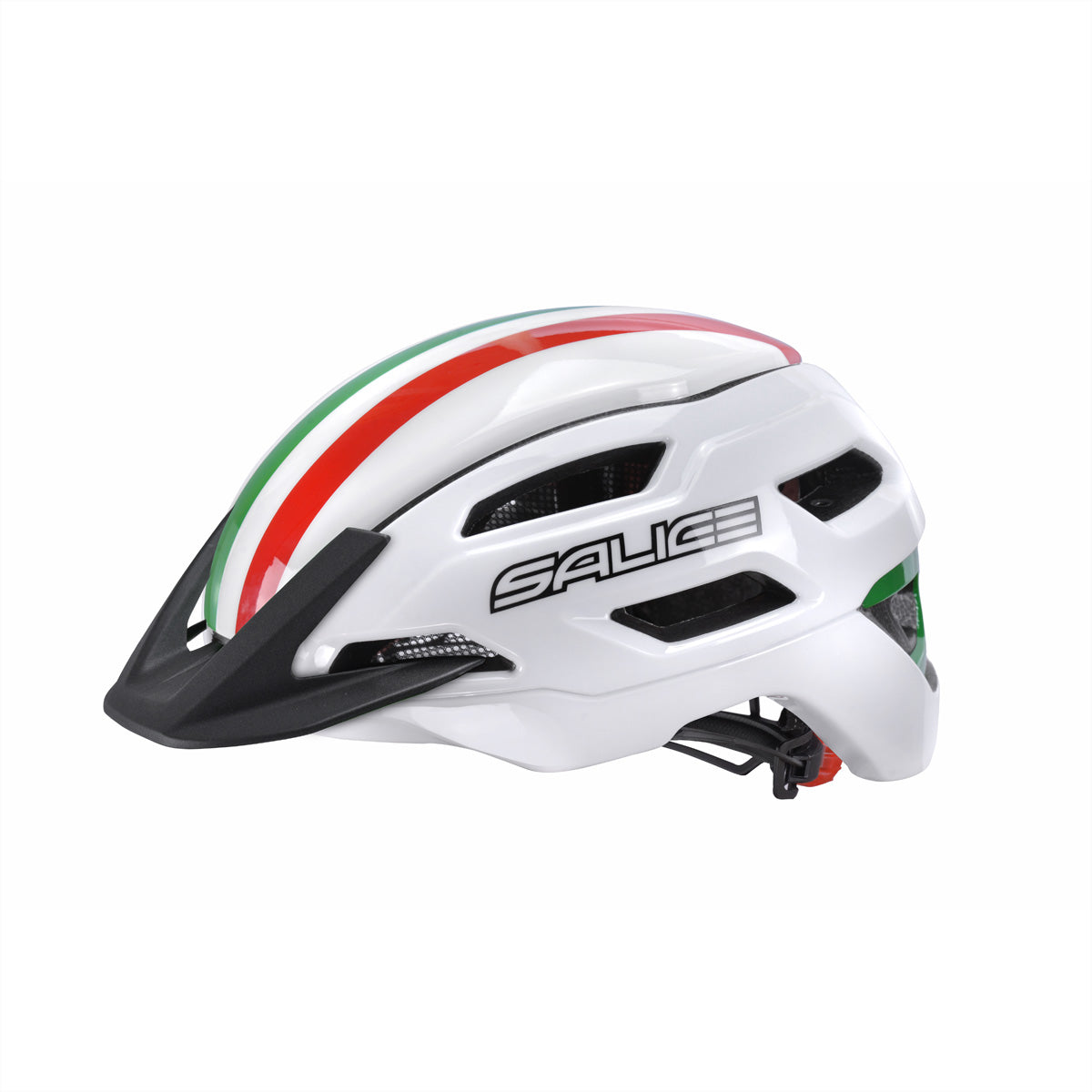 Salice Occhiali – Velohelm Stelvio – M, 54–60 cm – Weiss, mit LED-Sicherheitslampe, Fliegennetz
