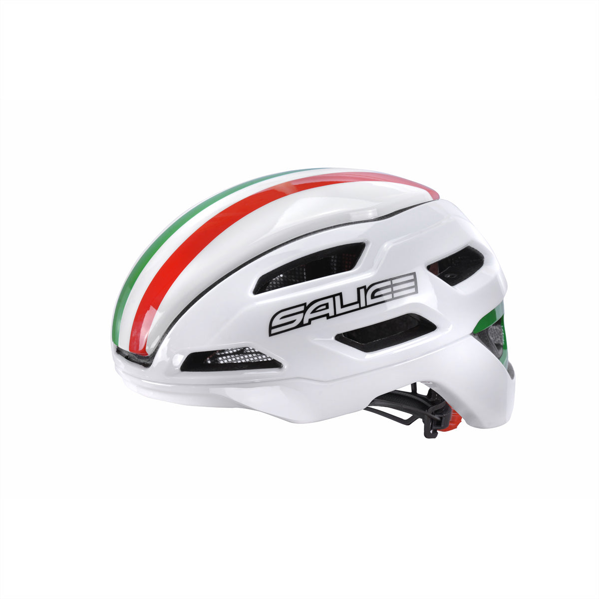 Salice Occhiali – Velohelm Stelvio – M, 54–60 cm – Weiss, mit LED-Sicherheitslampe, Fliegennetz