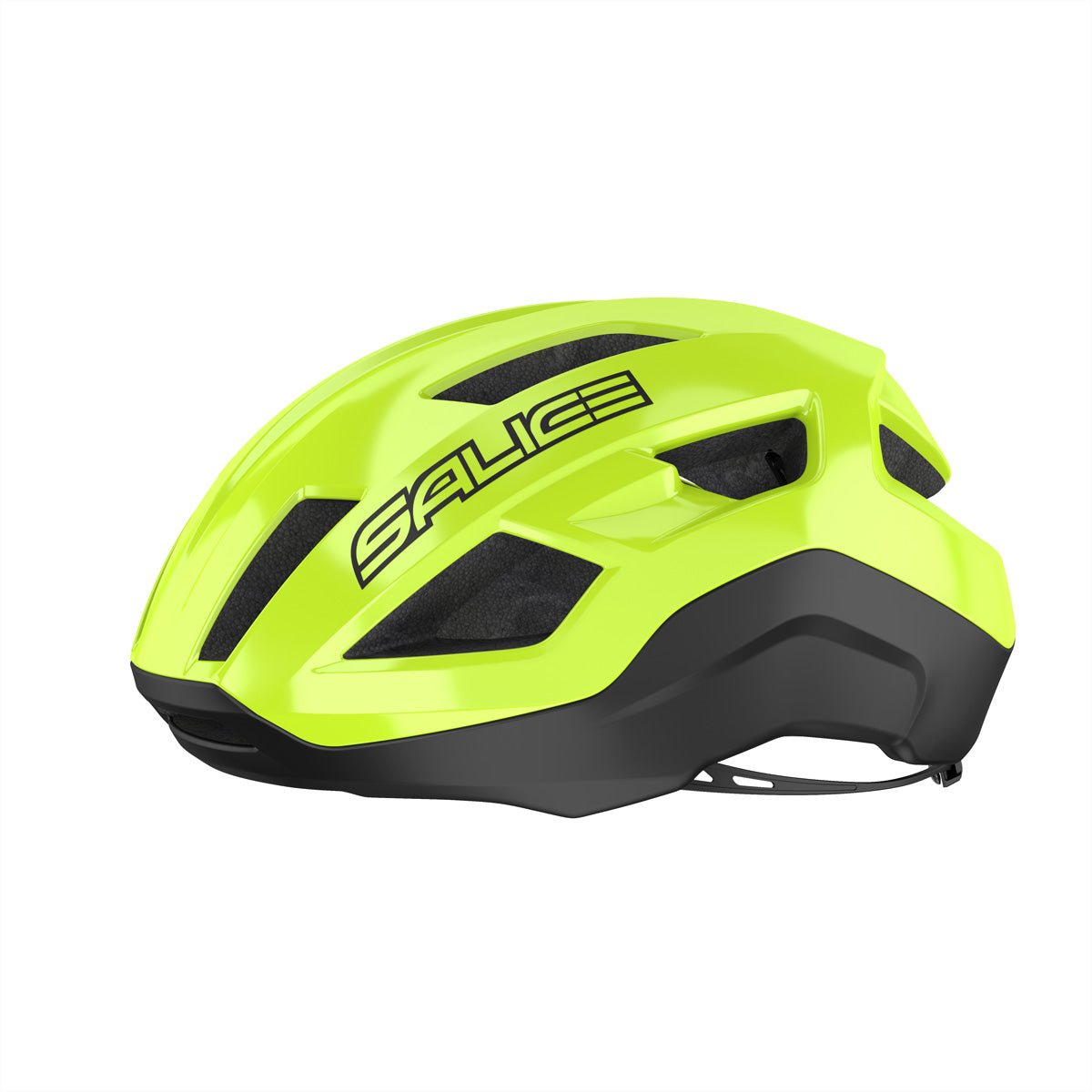 Salice Occhiali – Schutzhelm Vento – Limette, 53–58 cm, belüftet, LED-Sicherheitslampe, EN 1080
