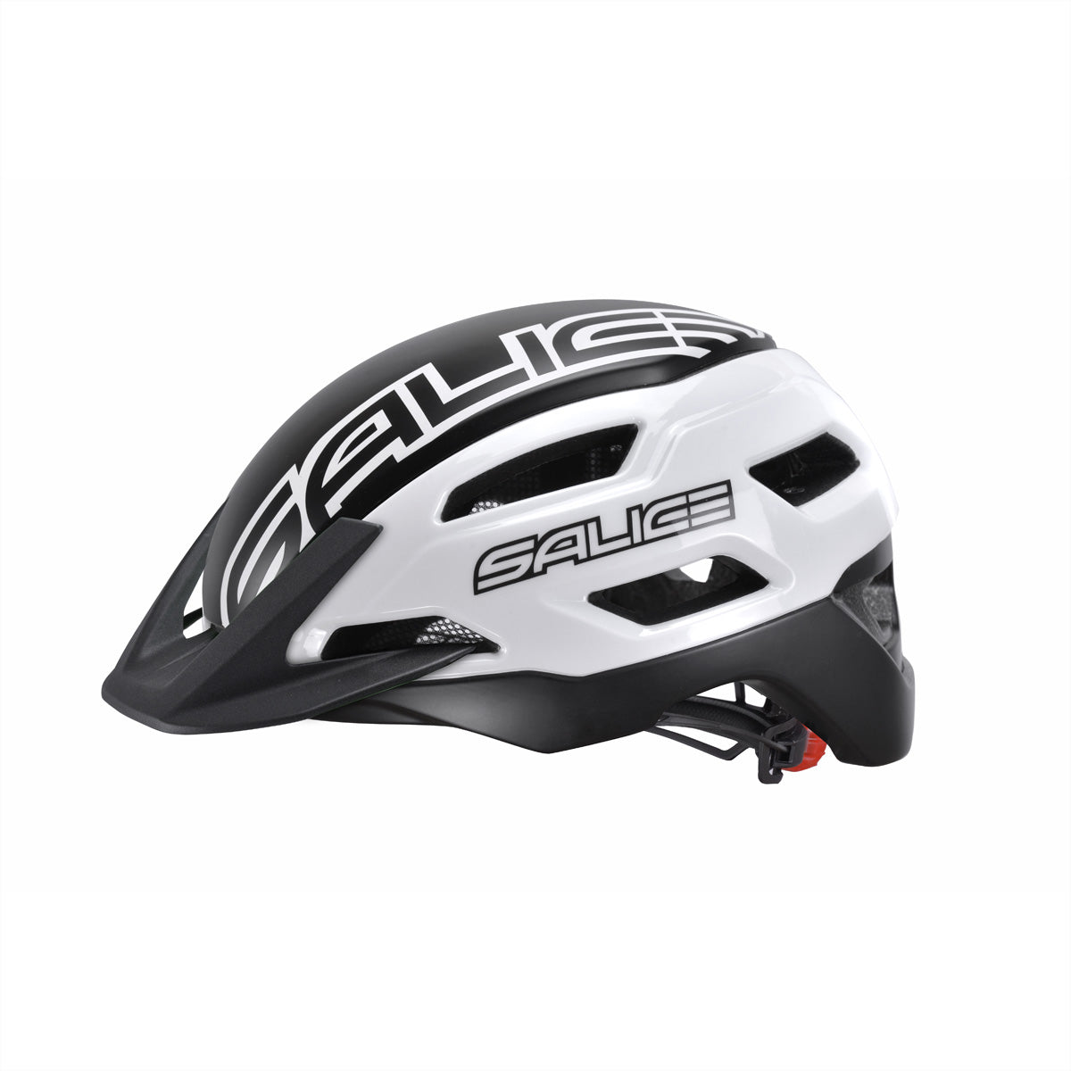 Salice occhiali Salice – Schutzhelm Stelvio – Weiss/Schwarz, 54–60 cm, belüftet, LED-Rücklicht