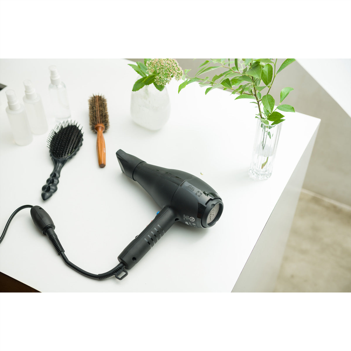Solis Haartrockner Swiss Air 3802 – 2000 W, Ionenfunktion – 3 m Kabel – Schwarz – Kunststoff