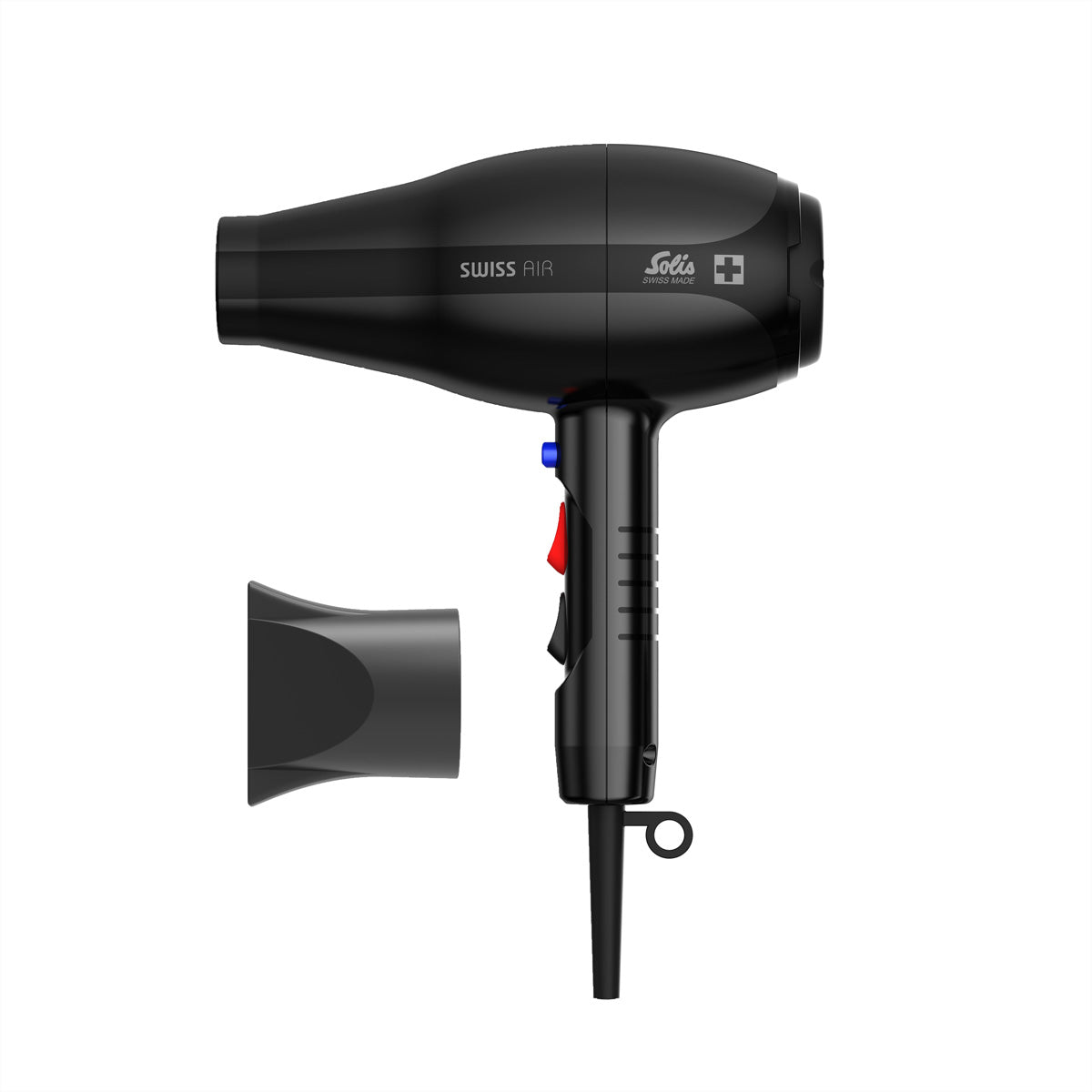 Solis Haartrockner Swiss Air 3802 – 2000 W, Ionenfunktion – 3 m Kabel – Schwarz – Kunststoff