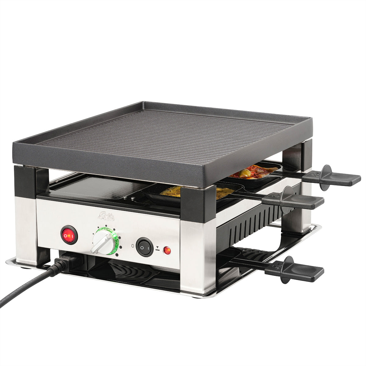 Solis Tisch-Pizzaofen – 4 Personen, 1 020 W – Schwarz/Edelstahl