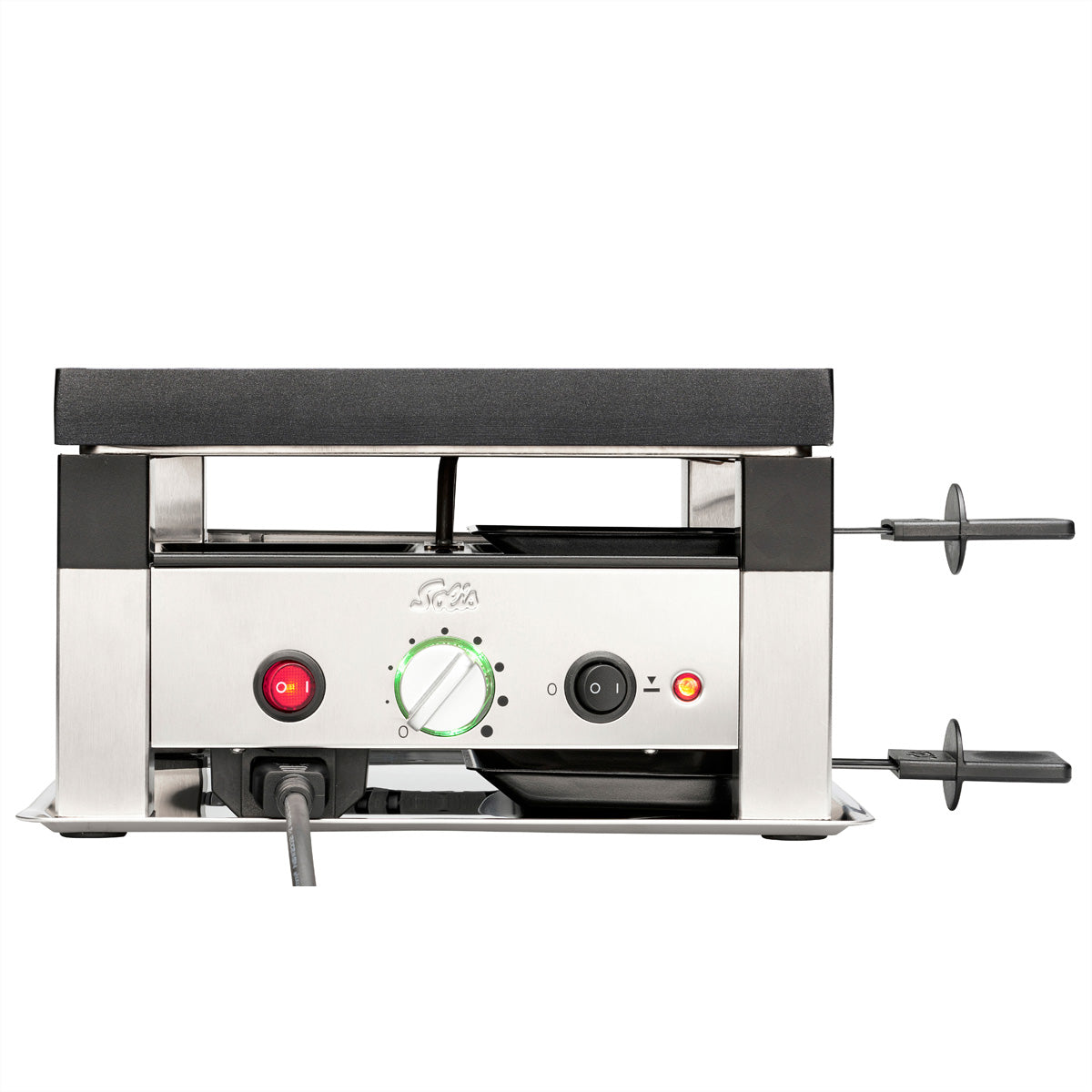Solis Tisch-Pizzaofen – 4 Personen, 1 020 W – Schwarz/Edelstahl