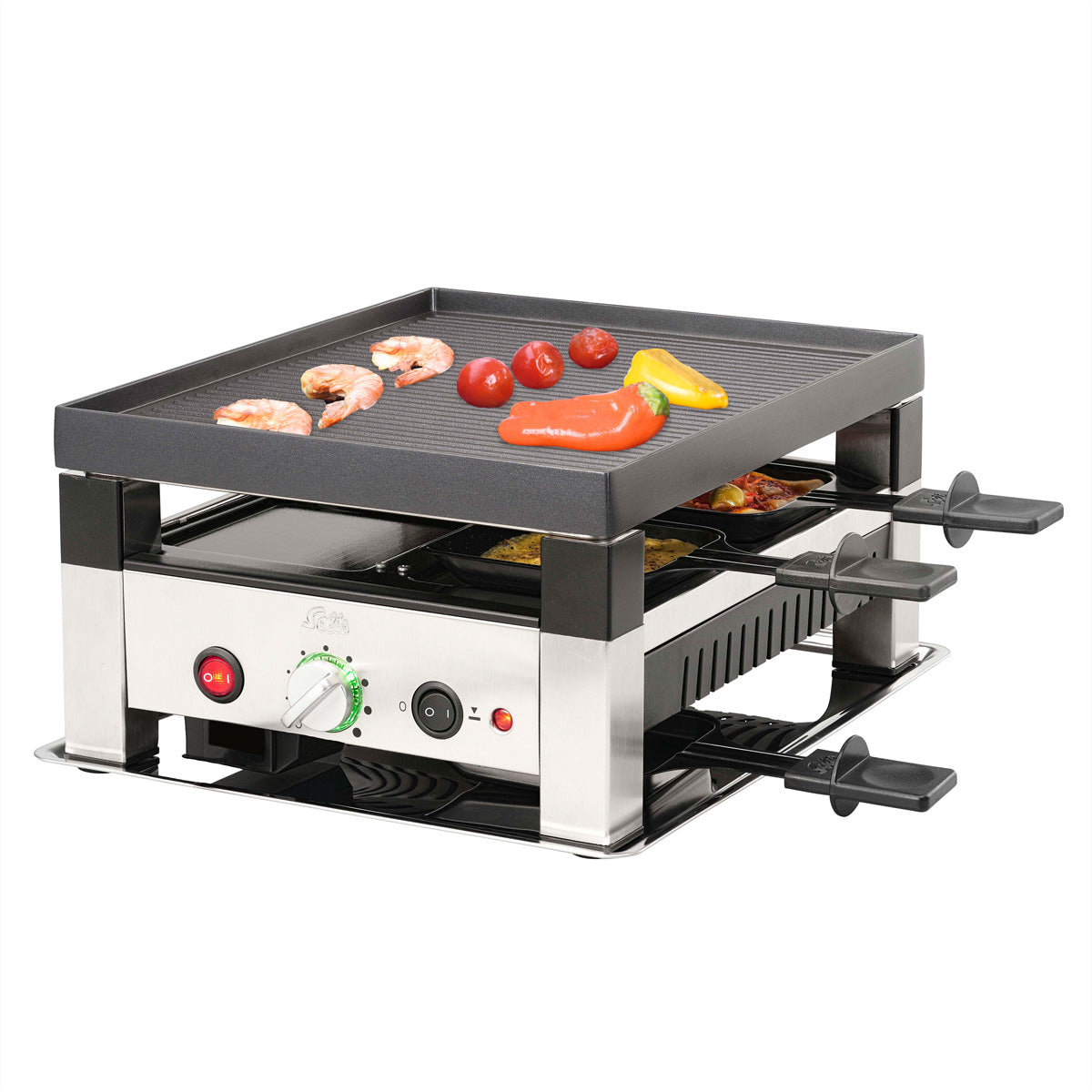 Solis Tisch-Pizzaofen – 4 Personen, 1 020 W – Schwarz/Edelstahl
