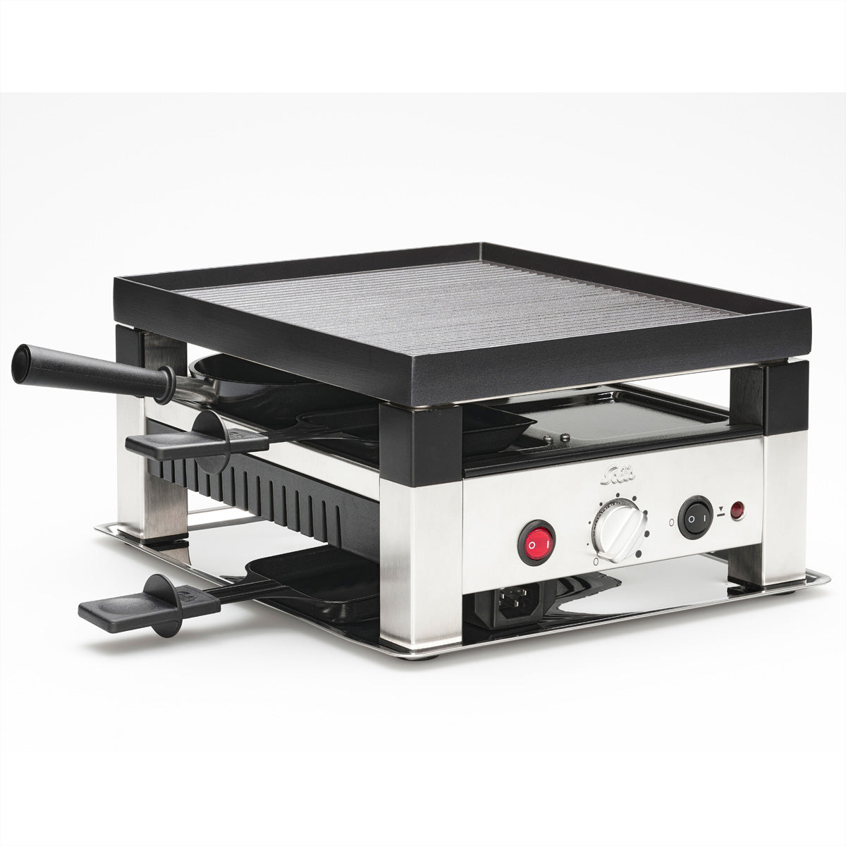 Solis Tisch-Pizzaofen – 4 Personen, 1 020 W – Schwarz/Edelstahl