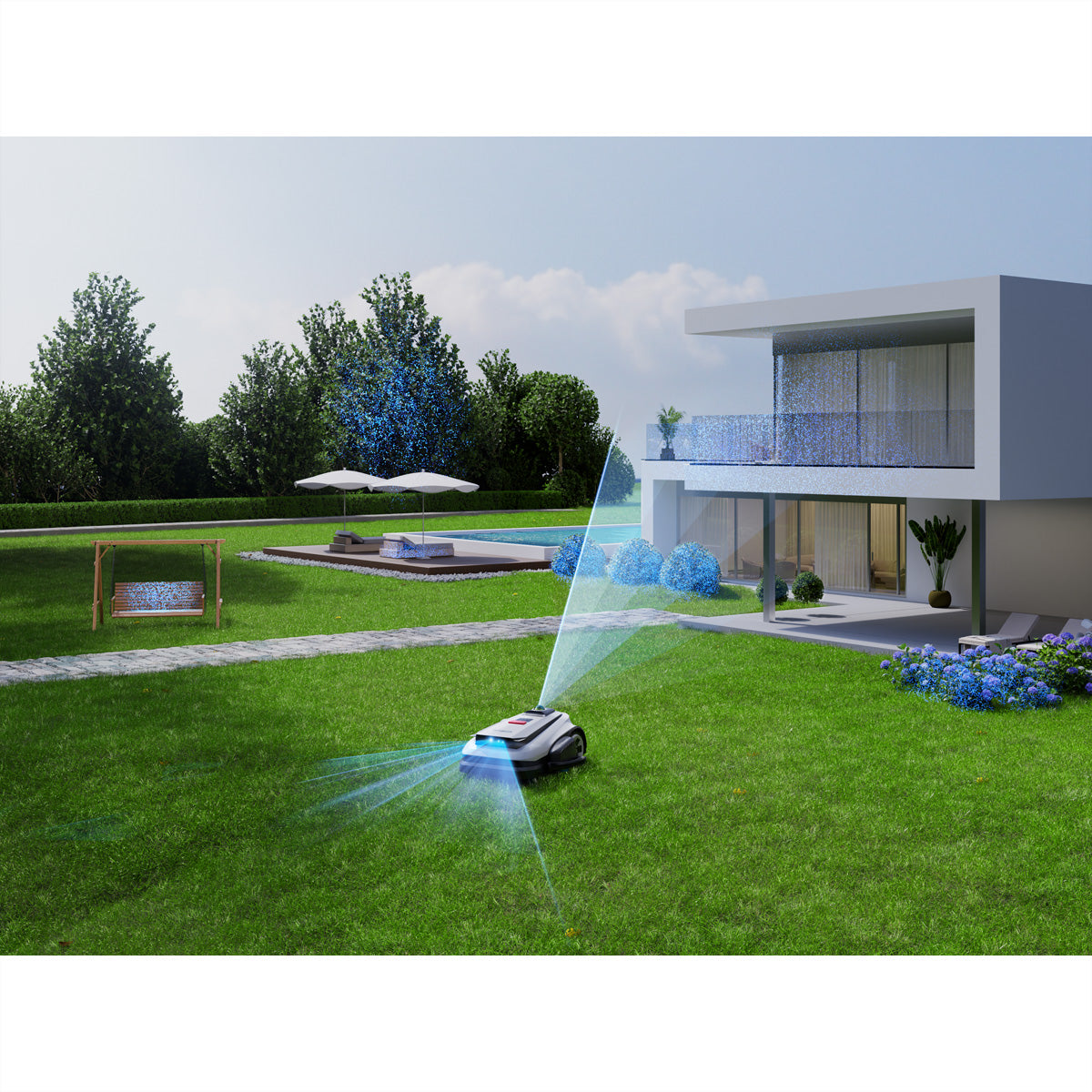 Ecovacs GOAT A3000 LiDAR Pro – Mähroboter – 3000 m², 33 cm Schnittbreite, 70 min Ladezeit