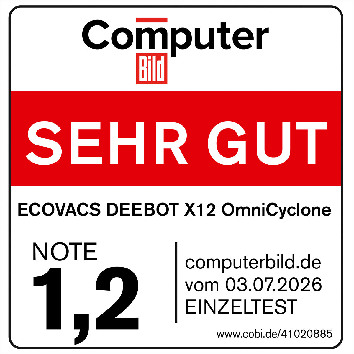 Ecovacs Saugroboter DEEBOT X12 OmniCyclone, mit Absaugstation, mit Wischfunktion – 22000 Pa, 497 min