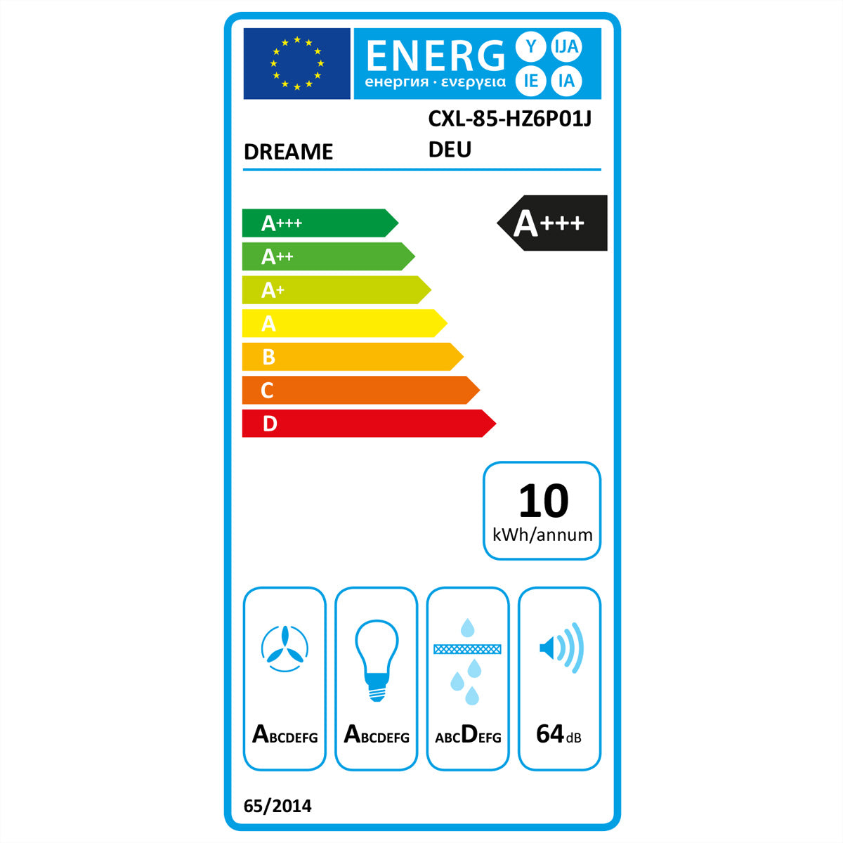 Dreame Dunstabzugshaube HZ60PRO – 650 m³/h, 64 dBA, A+++