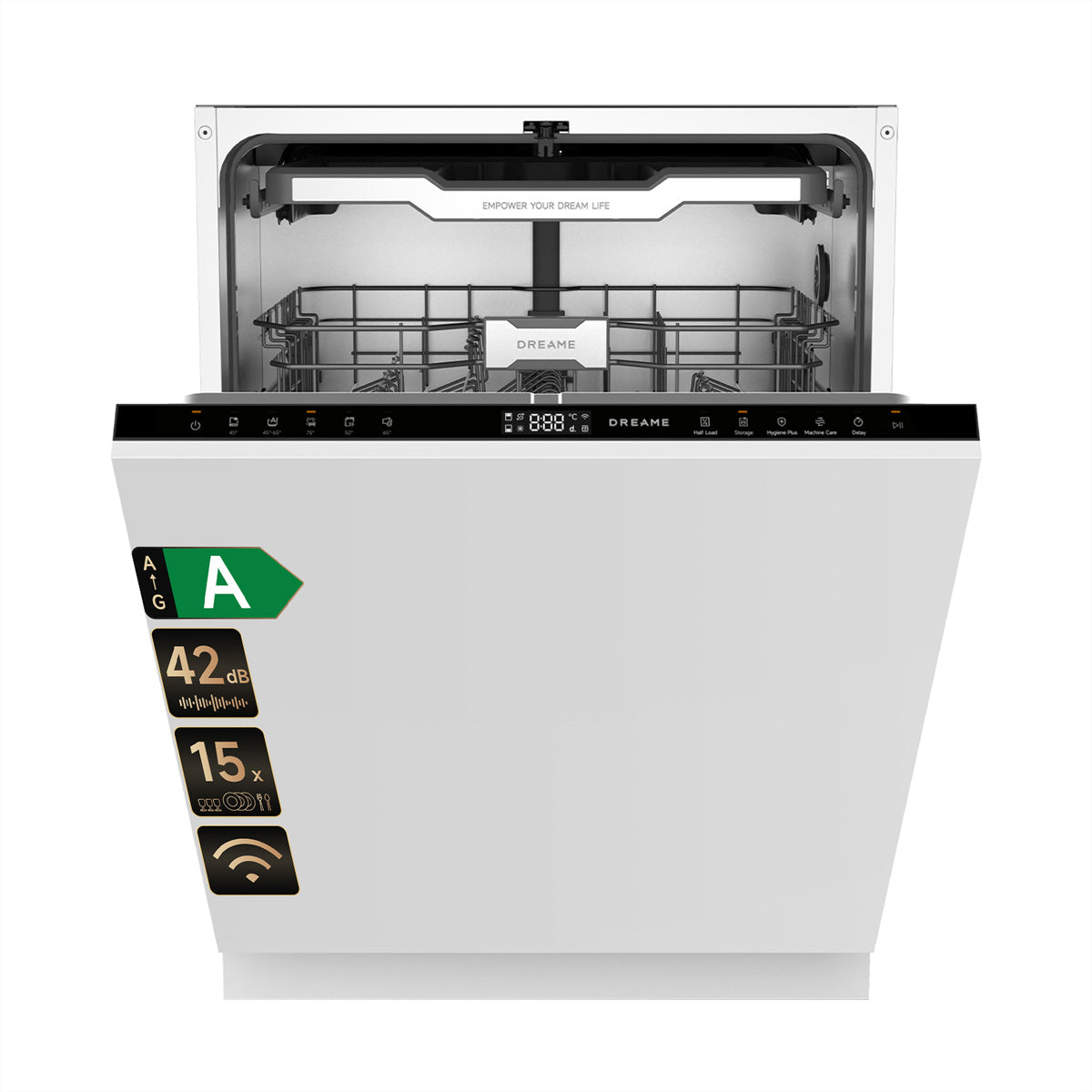 Dreame Einbau-Geschirrspüler DZ60PRO DN15DQ86Z6 – 15 Massgedecke, Energieeffizienz A, 42 dBA – Silber
