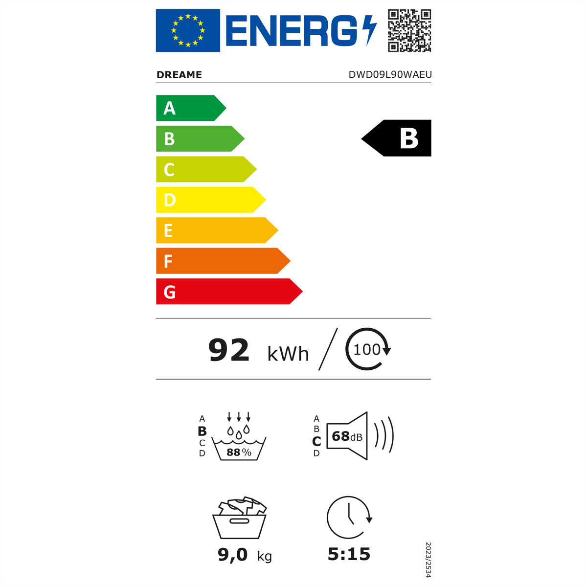 Dreame Wäschetrockner DWD09L90TAEU, 9 kg, Energieeffizienzklasse B – Grau, Metall