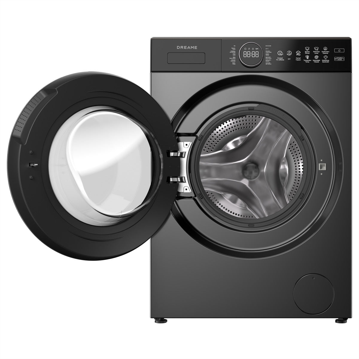 Dreame Waschmaschine DWF09M70DAEU – 8 kg, 1400 U/min, Energieklasse A – schwarz